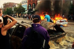 Photo of burning police car by James Ferguson