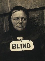 vintage photo of blind woman wearing sign vintage photo of blind woman wearing sign