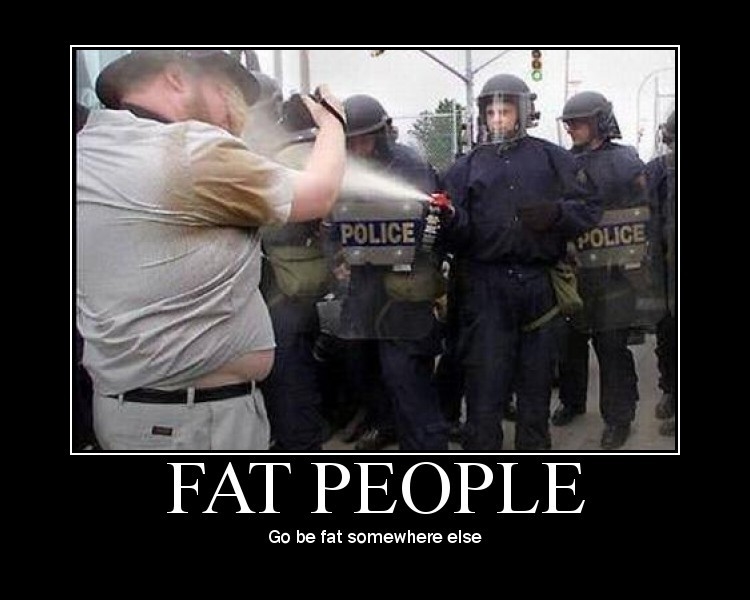 Picture of police with water cannon attacking fat man Picture of police with water cannon attacking fat man